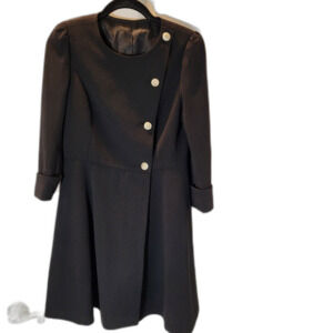 Chic Black Button-Accent Long Sleeve Jacket